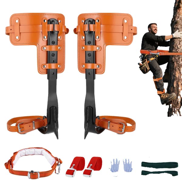 Trädklättringsspikar, Justerbar Höjd, Säkra Fästanordningar,Orange
