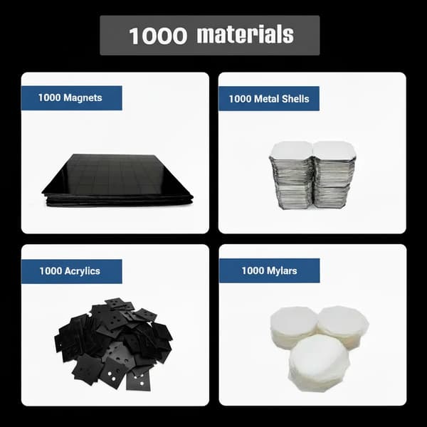 Kylskåpsmagnet Råmaterial, 1000 Set, DIY Hantverksmaterial,1000sets