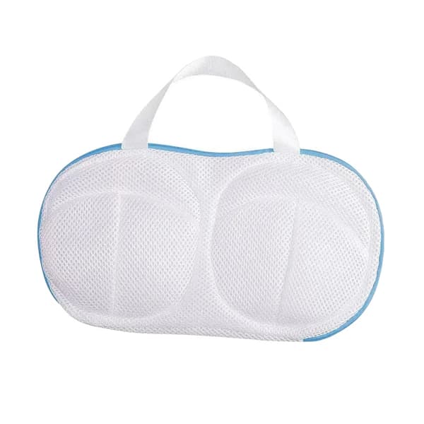 Bra tvättpåsar, 3D skyddsstöd, hållbar polyester,1st vit blå