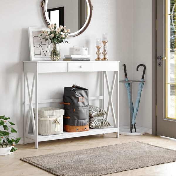 Konsolbord, Elegant Design, Effektiv Opbevaring,HVID