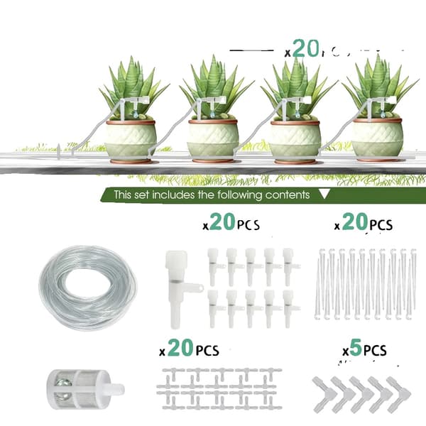 Droppbevattningskit, Justerbar Flödeskontroll, Sifonprincipdesign,A-20M kit