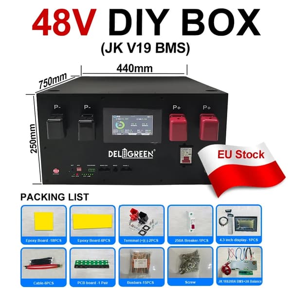 Batterilagringslåda, Staplad Design, Avancerade Säkerhetsfunktioner,Staplad JK BMS