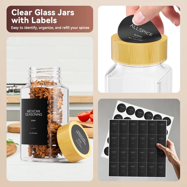 Krydderi Organizer, Justerbar Skuffe Pasform, Klare Glasbeholdere,MULTI