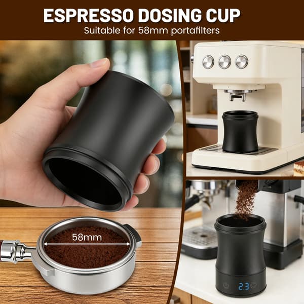 Kaffevåg, 2-i-1 Doseringskopp, LED-display,svart