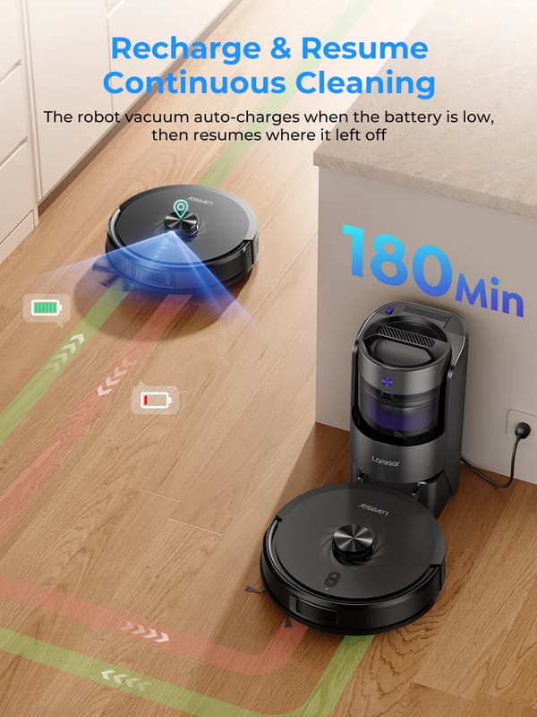 Robotdammsugare, påsefri design, smart navigering,Laresar L30