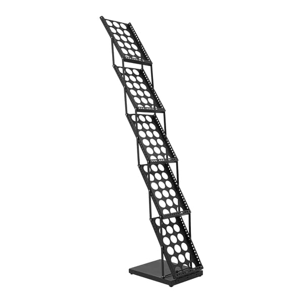 Magasinholder, 5-lags opbevaring, åben design,Sort