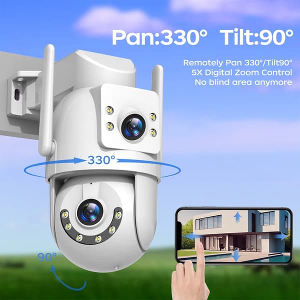 IP-kamera, dubbelobjektiv, tvåvägsljud,4MP KAMERA