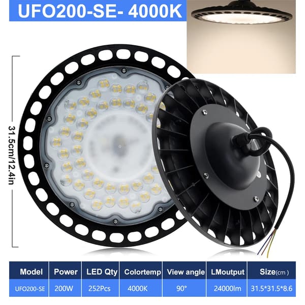 Korkea Bay-valo, vedenpitävä, energiatehokas,UFO200W-SE-4000K