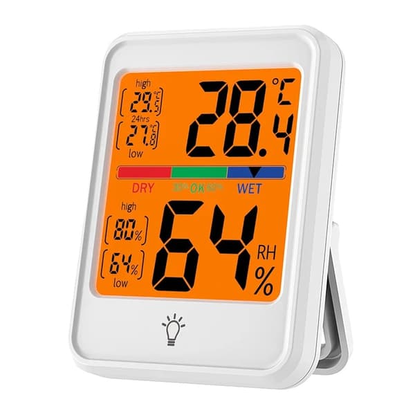 Inomhustermometer Hygrometer, Digital Skärm, Komfortövervakning,VIT