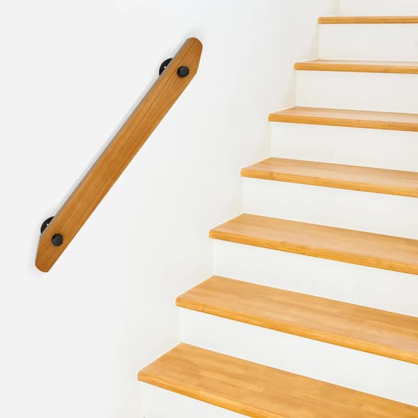 Trappegelænder, Elegant Design, Væghængt Sikkerhed,Træfarve