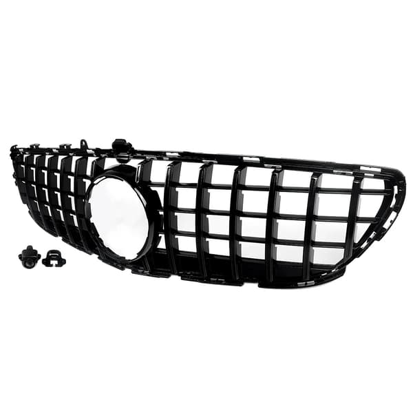 Front Bumper Gitter, GTR Stil, Kamera Hul Kompatibel,Glans Sort