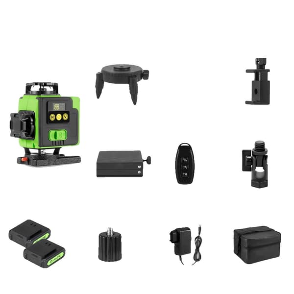 Laser Niveau, 16 Linjer, Selvnivellerende Funktion,2xBatteri Sæt