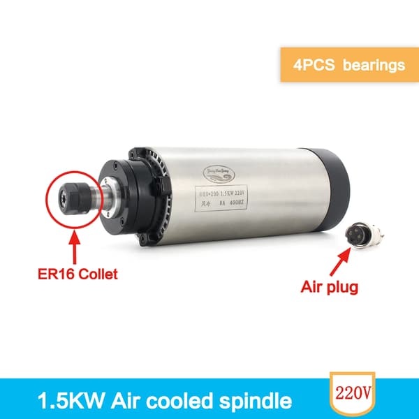 Spindelmotor, 1,5KW effekt, ER16 kompatibilitet,Spindle