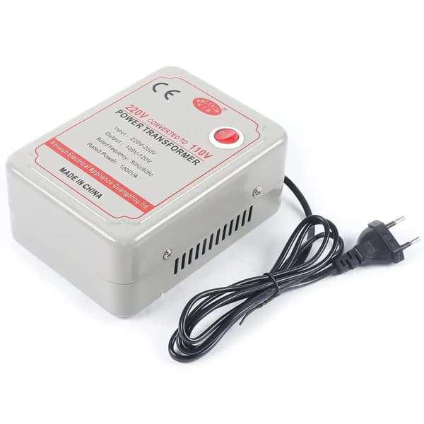 Spændingsomformer, 220V-250V til 110V-120V, 2000VA effektvurdering,Grå