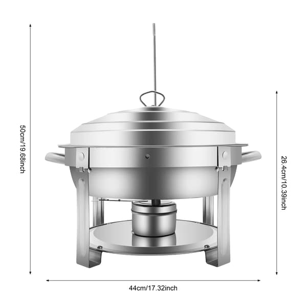 Chafing Dish, Rustfrit Stål, 7,5L Kapacitet,Sølv