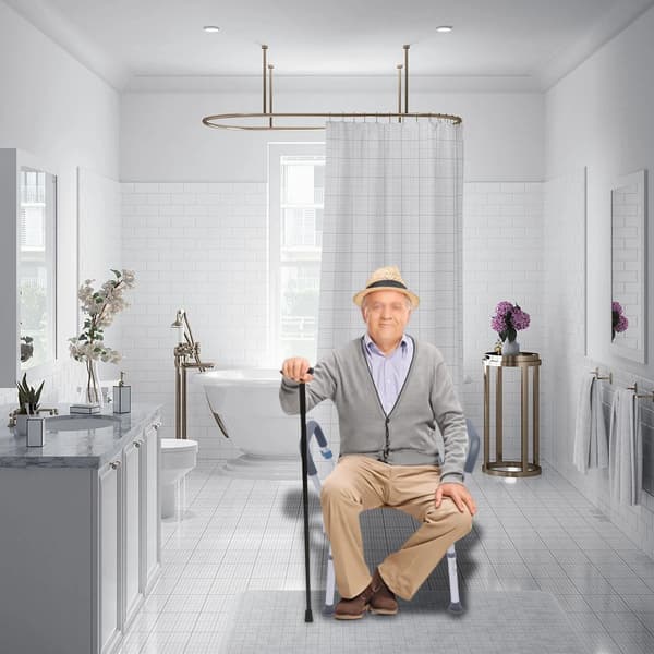Duschstol, Justerbar Höjd, Lätt Design,Vit