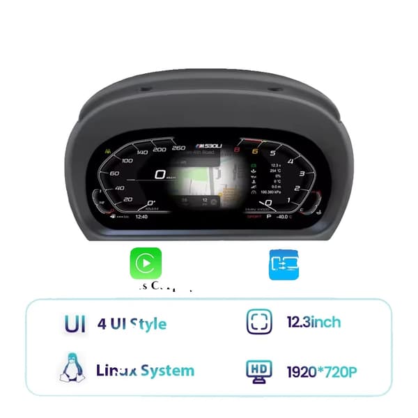 Digital Dashboard Cluster, Trådløs Forbindelse, Plug & Play Installation,Understøttelse af CarPlay