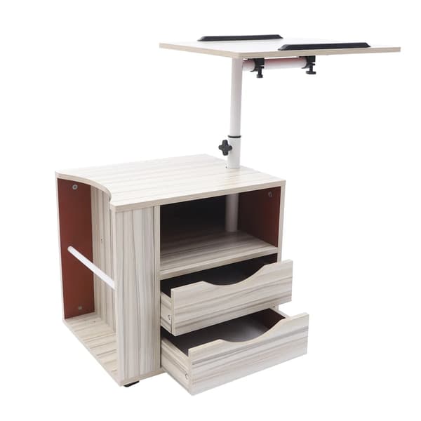 Sängbord, Justerbar Höjd, Modern Design,VIT