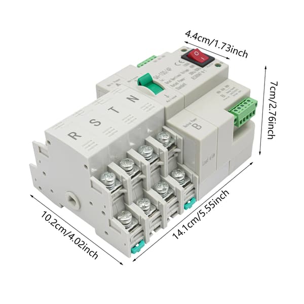 Dual Power Transfer Switch, 100A Nominell Ström, Snabb Omvandlingstid,100A
