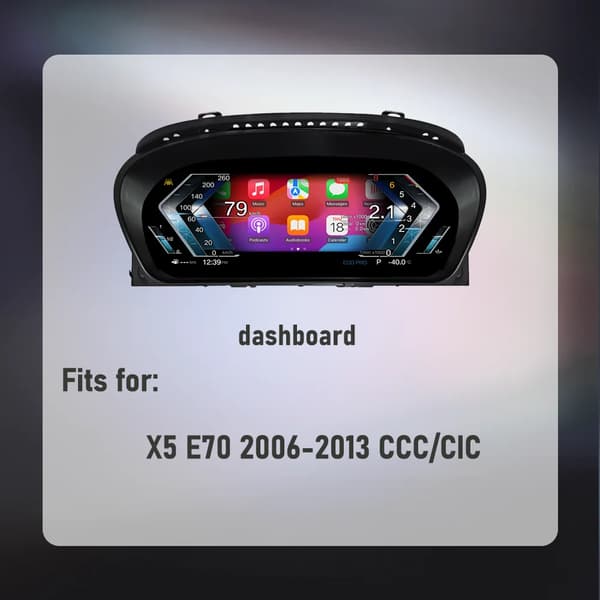 Digitalt Dashboard Panel, Trådløs CarPlay, Android Auto Kompatibilitet,E70 med CarPlay