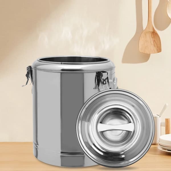 Soppa Kastrull, 20L Kapacitet, Hållbart Rostfritt Stål,Silver