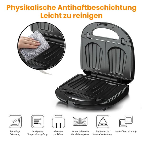 Frukostmatare, 8 utbytbara plattor, kompakt design,EU