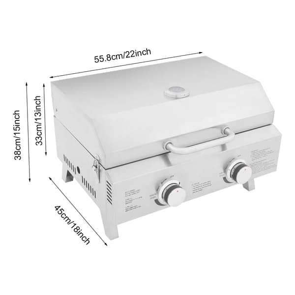 Gasgrill, Rostfritt Stål, Bärbar Kompakt Design,Silver