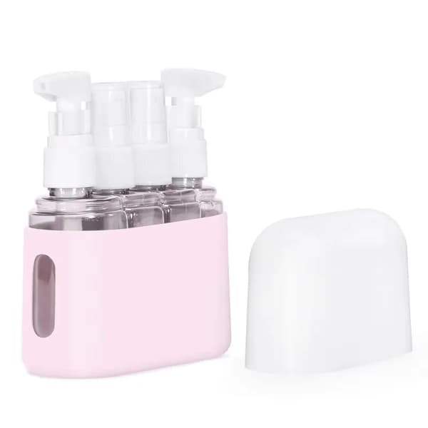 Reseflaskor Set, Läckagesäker Design, Bärbar Storlek,4-1-Rosa