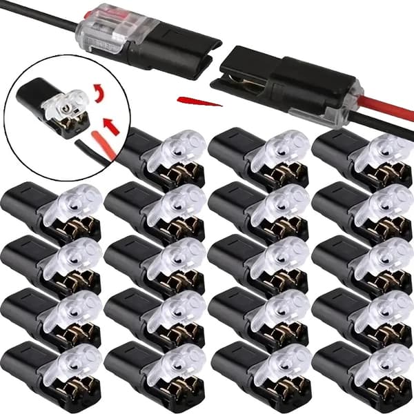Ledningsforbindelser, 2-Pins, Nylonisoleret Kobber,Panel Connector-b, 50Pcs