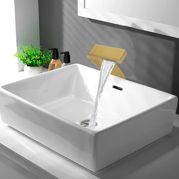 Basinblandare, Vattenfall Design, Dubbel Kontrollfunktionalitet,Guld