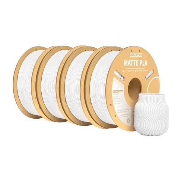 PLA Filament, Matt Finish, 1kg Spool, White 4kg