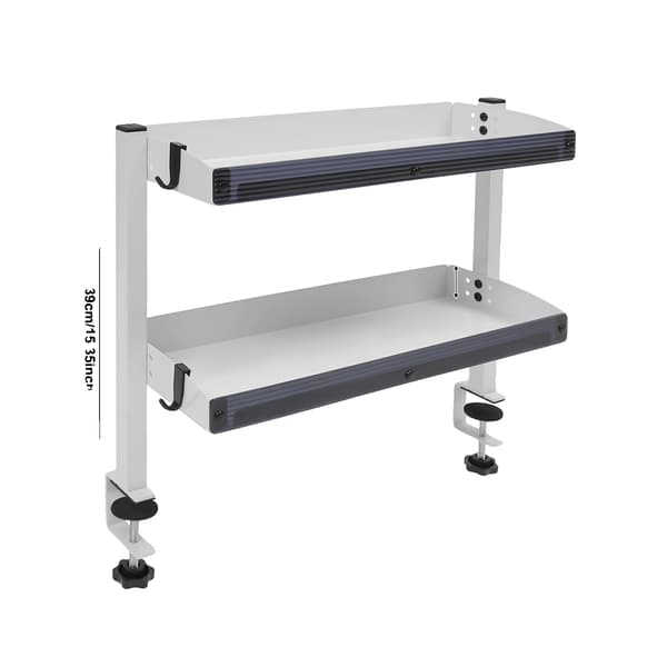 Klemmehylde, 2-lags design, pladsbesparende organizer,HVID
