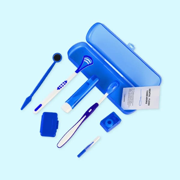 Interdental børstesæt, 8-delt sæt, tandplejeværktøjer,Blå
