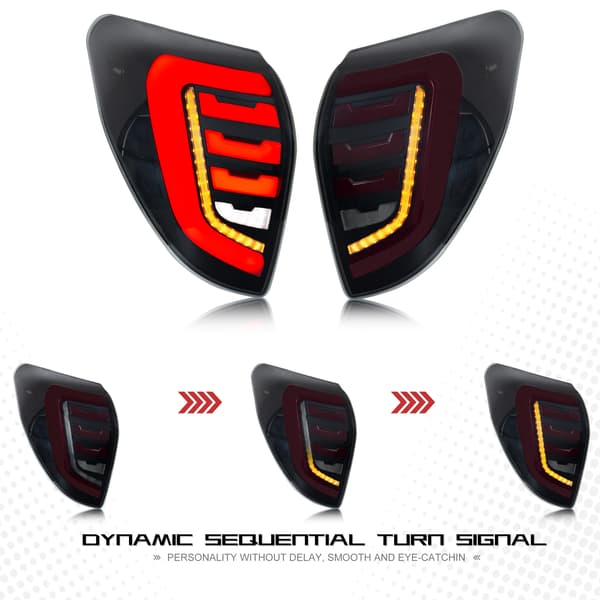 LED Baglygter, Sekventiel Blinklys, Sort Finish