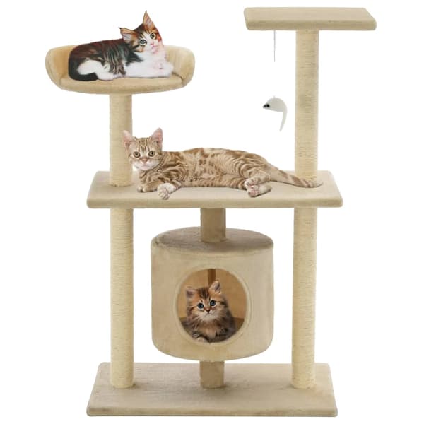 Kattträd, Kompakt Design, Integrerade Klösträd,Beige
