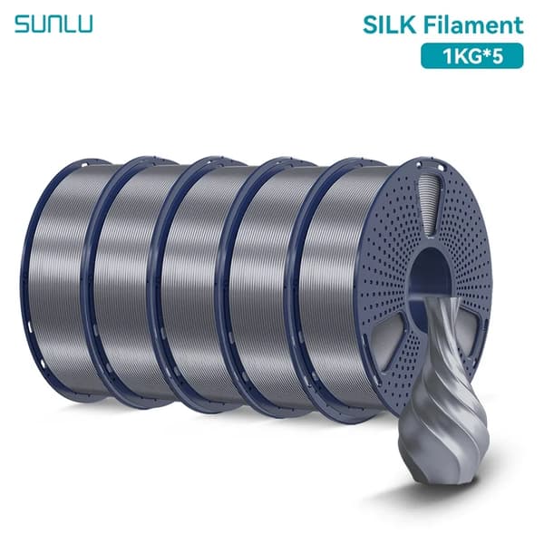 3D-printer filament, silkemateriale, glat finish,SILK Grå
