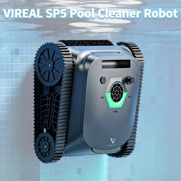 Robotdammsugare för pool, Kraftfull sug, Smart navigering,svart