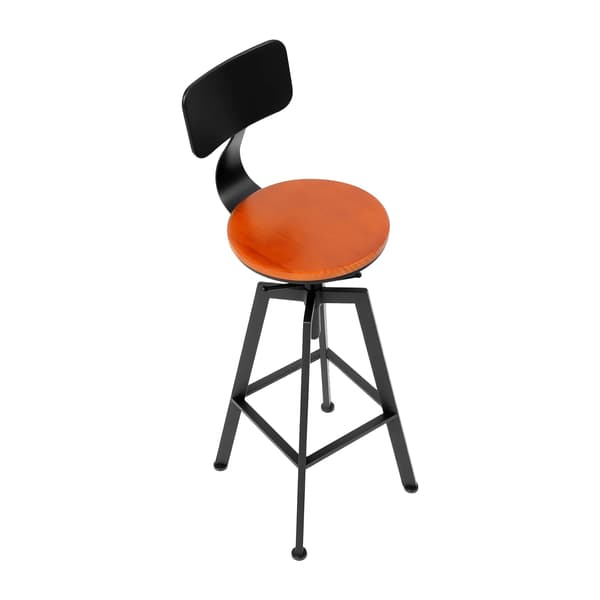 Barstole, Højdejusterbare, Industrielt Design,sort