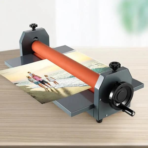 Manuell Laminator, 750 mm Bredd, Halkfri Gummibas,Röd