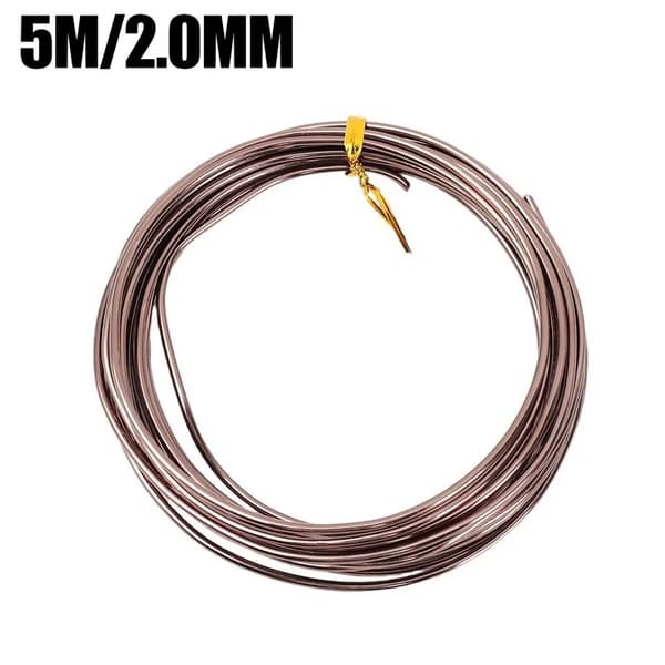 Bonsai Aluminiumtråd, Flexibelt Stöd, Hållbart Material,2.0mm-Brown, 4Rullar (20m)-a