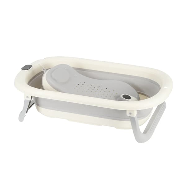 Babybadekar, Ergonomisk Design, Indbygget Termometer,GRÅ