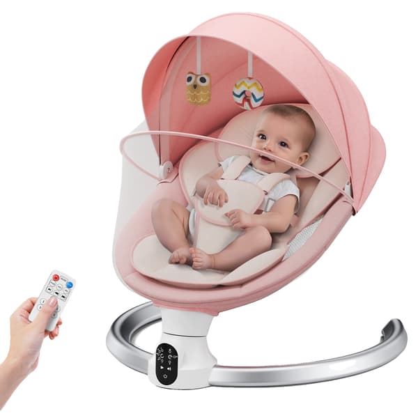 Elektrisk Babygunga, Bluetooth-kontroll, 5 Gungvinklar,ROSA