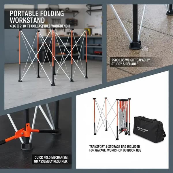 Foldbar samlingsstand, tung kapacitet, pladsbesparende design,Rød