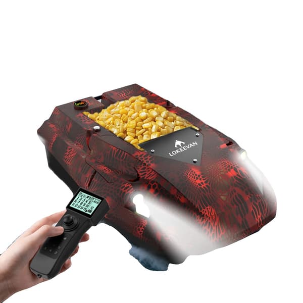 Bait Boat, GPS Positionering, Dubbelt Batterisystem,D50E Svart Röd