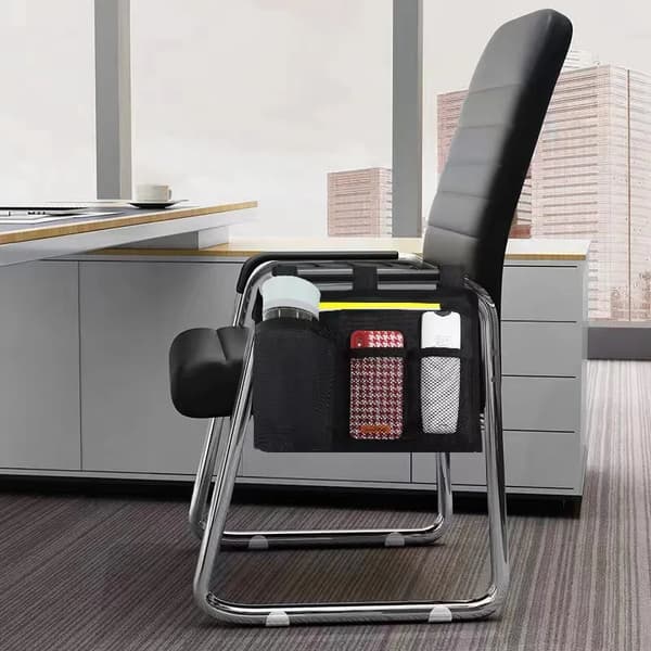 Sengebord Caddy, Multi-lomme Opbevaring, Justerbar Organizer,sort