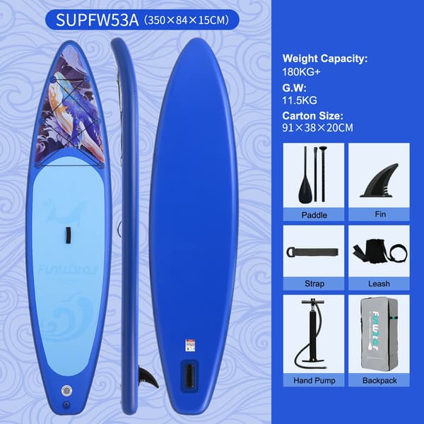 Stand Up Paddle Board, Oppusteligt Design, Holdbart Materiale,SUPFW53A