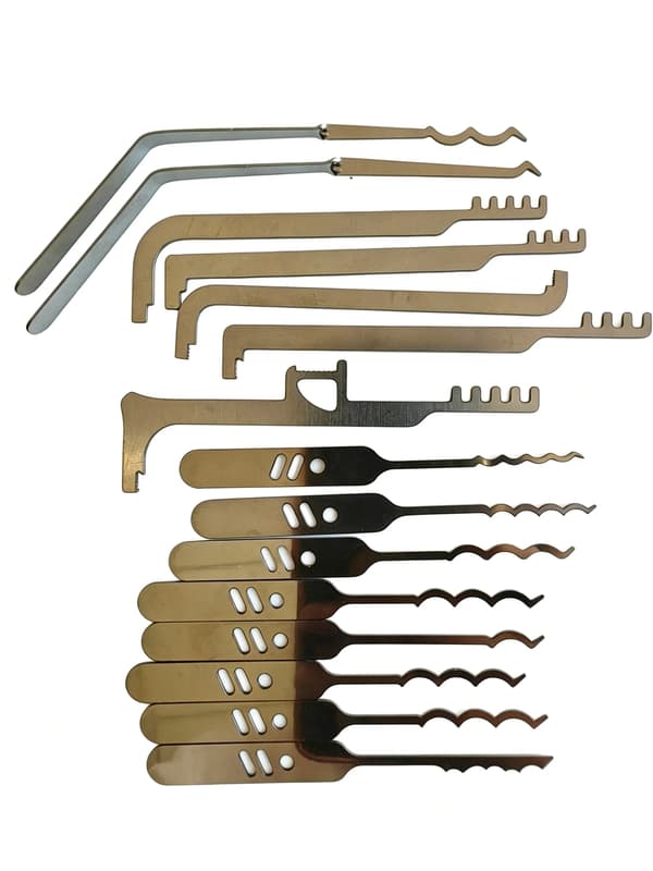 Låsesmed Værktøjssæt, 15-Delt Sæt, Holdbart Stål Design,15Pcs sæt