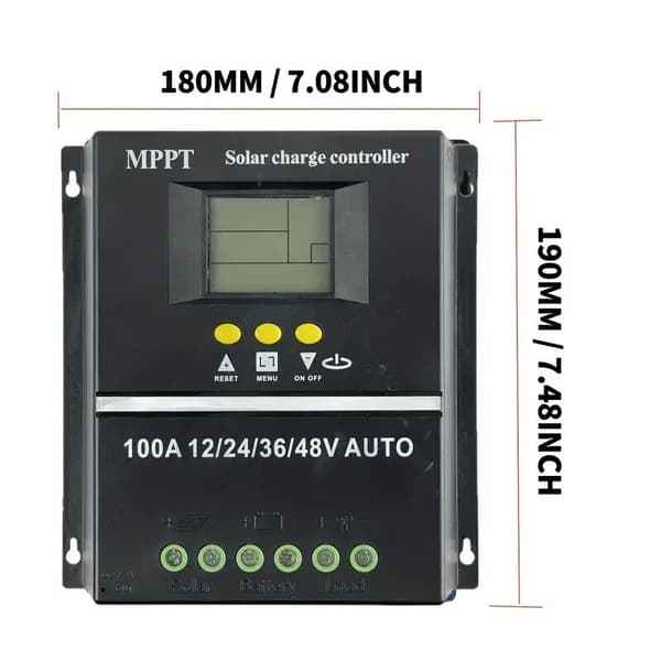 Solcellelader, MPPT-teknologi, LCD-display,60A