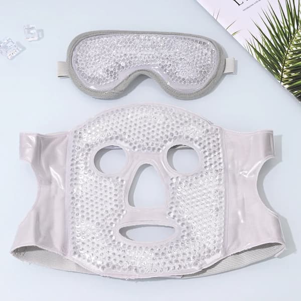 Heltäckande Ögonmask, Kyl- och Värmeterapi, Minskar Mörka Cirklar,grå-2