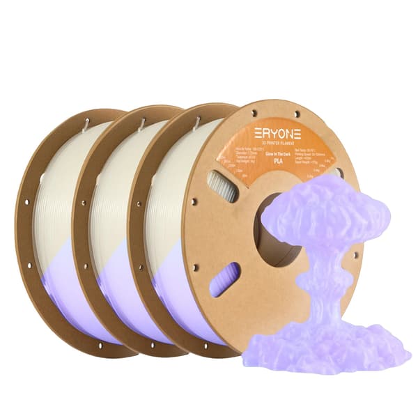 3D-printer filament, PLA-material, lyser i mørket,Lilla-3kg